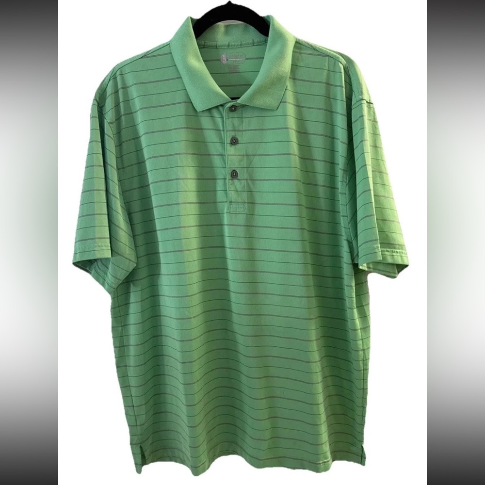 Izod Golf Men’s Polo Green/White Stripped XL